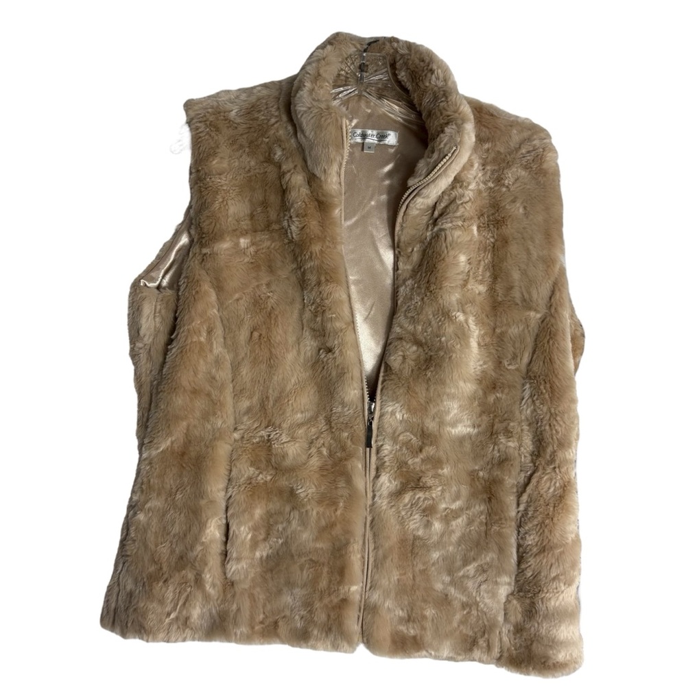 COLDWATER CREEK Faux Fur Vest in Tan Size Medium -- WOW WOW WOW!!! - Picture 4 of 12